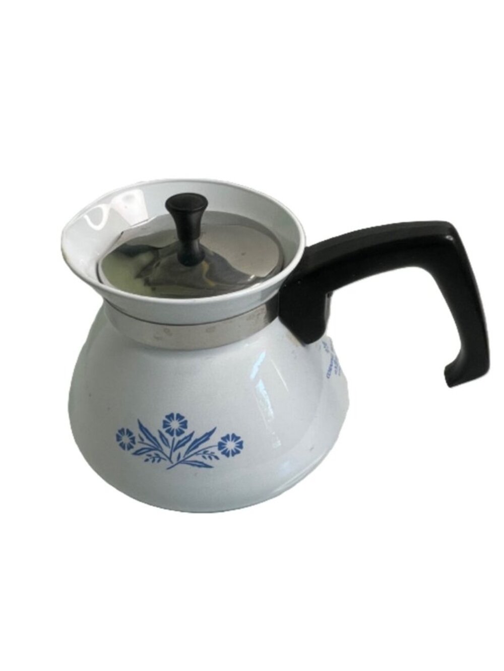 Vintage 1969s CorningWare Blue Cornflower 6-Cup Teapot P-104 Early Blue Stamp